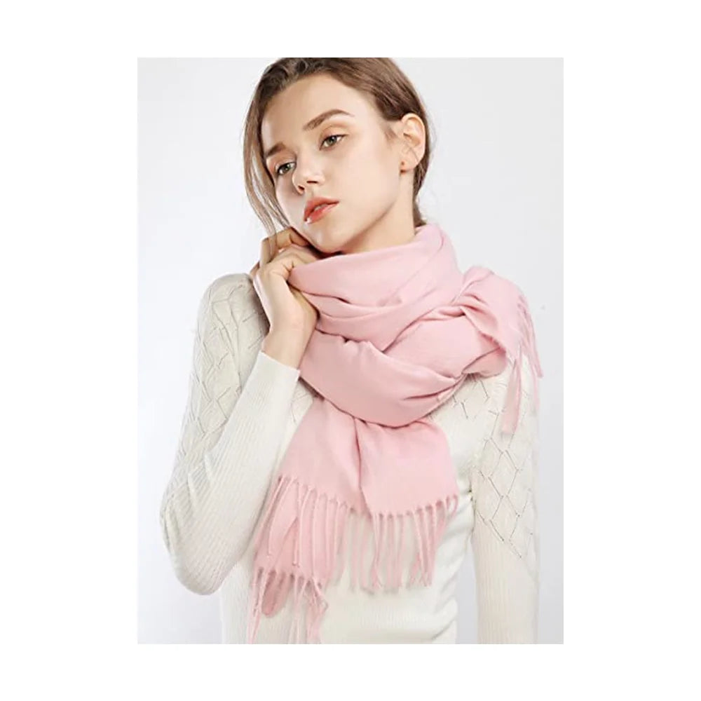 Women'S Scarf Pashmina Shawls and Wraps for Evening Dress Bridesmaid Wedding Bridal Winter Warm Long Large Scarves Thick Pink